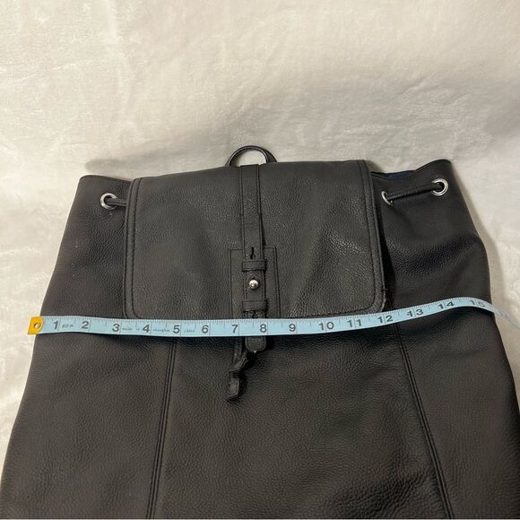 Cole Haan Black Pebbled Leather Backpack - Picture 15 of 16